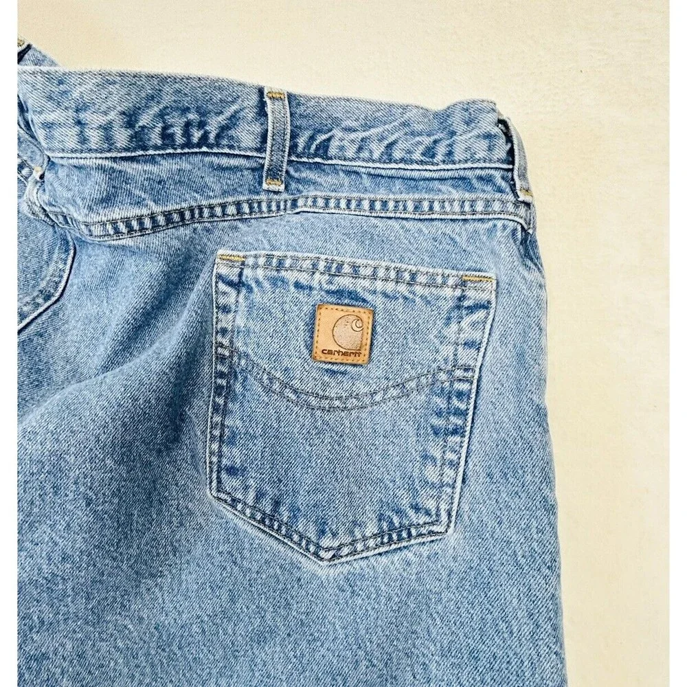 Carhartt Jeans Relaxed Fit‎ 46 x30 Taper Leg Blue Denim B17 STW Stone Wash